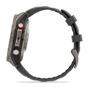 fēnix® 8 Pro – 47 mm, AMOLED, Sapphire, titan med silikonarmband i Graphite/Svart – Garmin