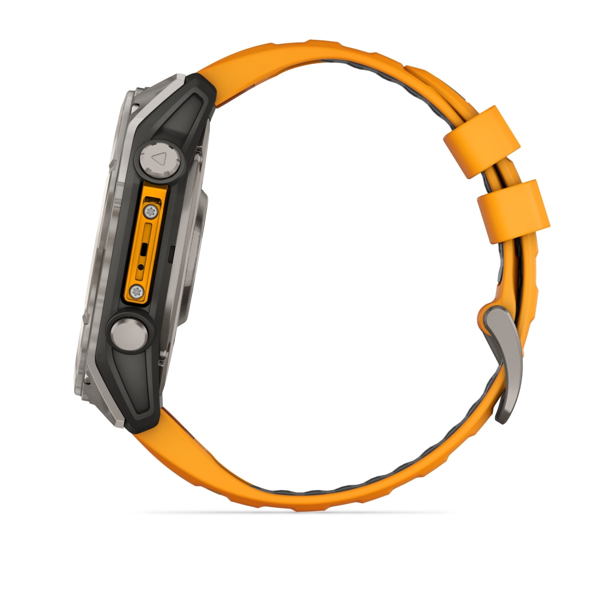 fēnix® 8 – 51 mm, AMOLED, Sapphire, Titanium med Spark Orange/Graphite silikonarmband – Garmin