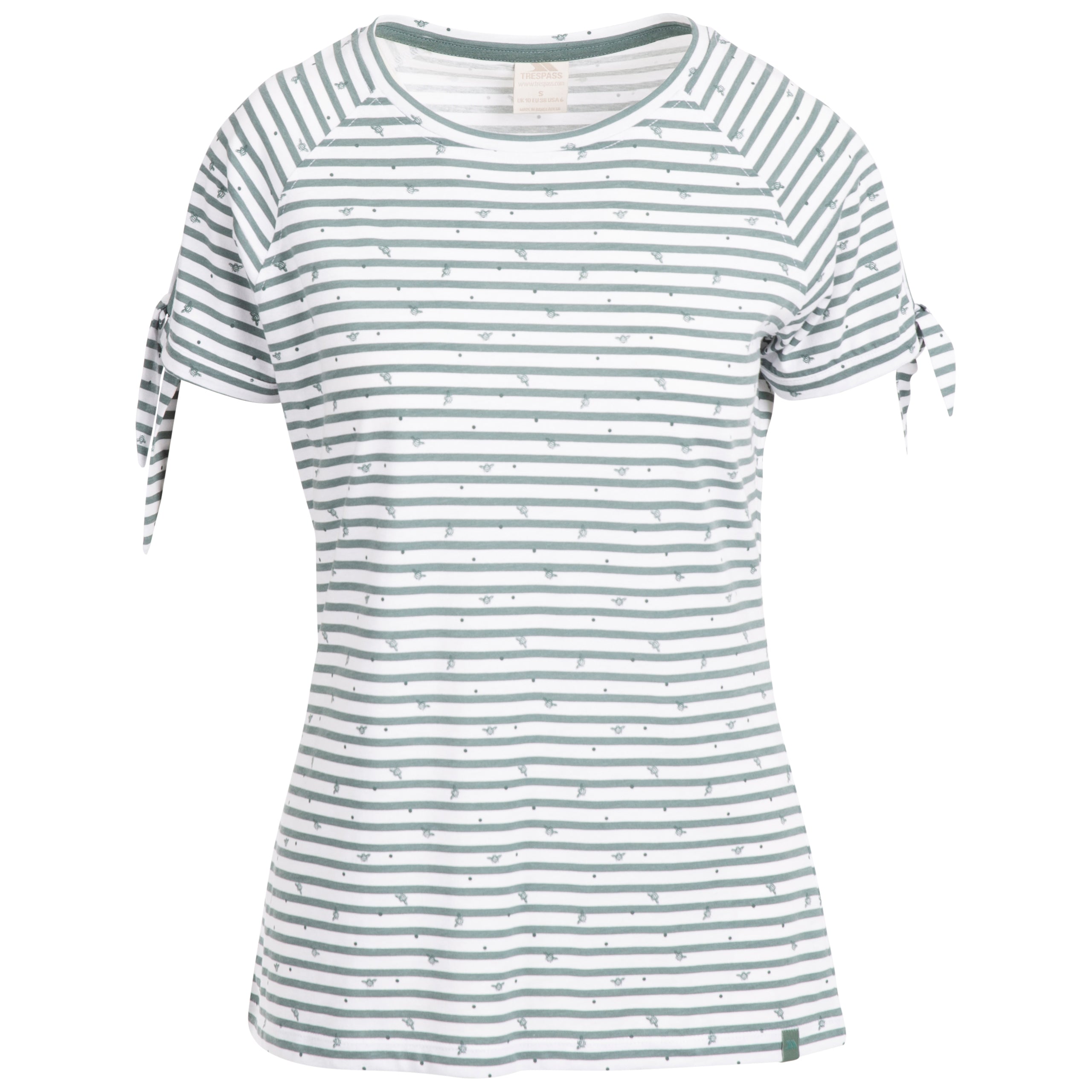 Penelope - Teal Mist Stripe Bee Print - Trespass