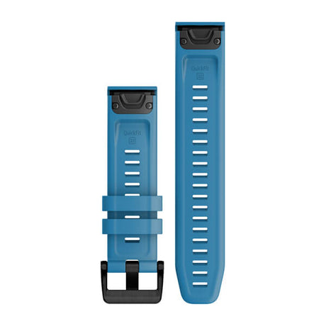 QuickFit® 22 klockarmband Cirrus Blue, Svart hårdvara i rostfritt stål – Garmin