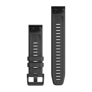 QuickFit® 22 Klockarmband Slate Grey Silikon, Svart Hårdvara – Garmin