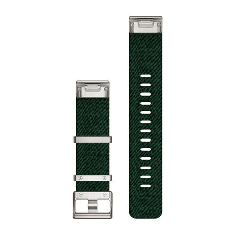 QuickFit® 22 klockarmband, Jacquardvävd nylonrem – Pine Green – Garmin