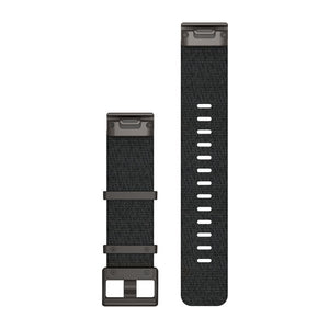QuickFit® 22 klockarmband, Jacquardvävt nylonarmband – Svartmelerad – Garmin