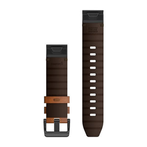 QuickFit® 22 Klockarmband Chestnut Läder – Garmin