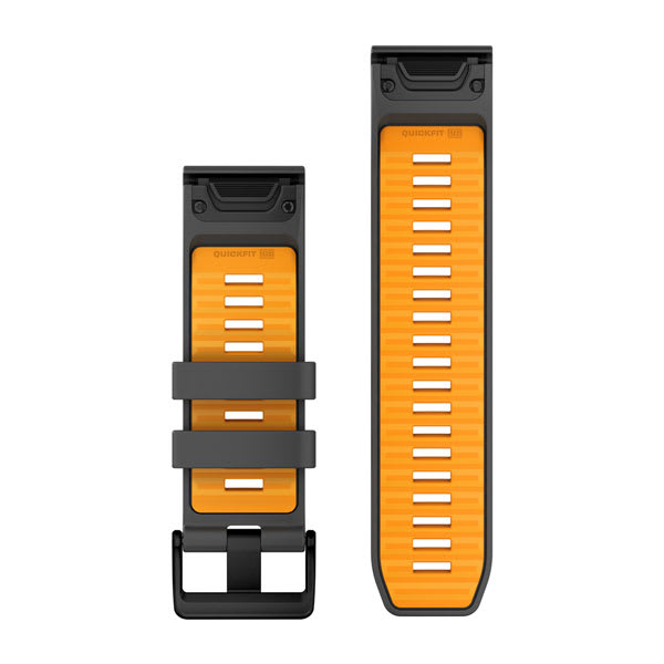 QuickFit® 26 Armband Graphite/Spark Orange Silikon – Garmin