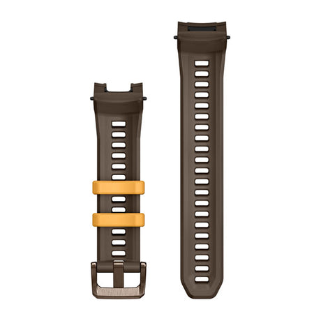 22 mm armband (Instinct® 3 - 45 mm/Instinct Crossover AMOLED), Cocoa silikon med metallspänne – Garmin