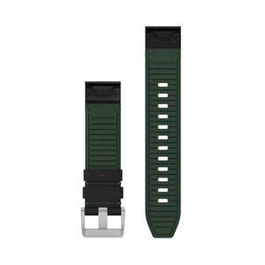 QuickFit® 22 Klockarmband, Läder/FKM Hybridarmband, Svart/Grön – Garmin