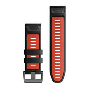 QuickFit® 26 Armband Black/Flame Red Silikon – Garmin