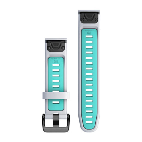QuickFit® 20 klockarmband Whitestone/Aqua silikon – Garmin
