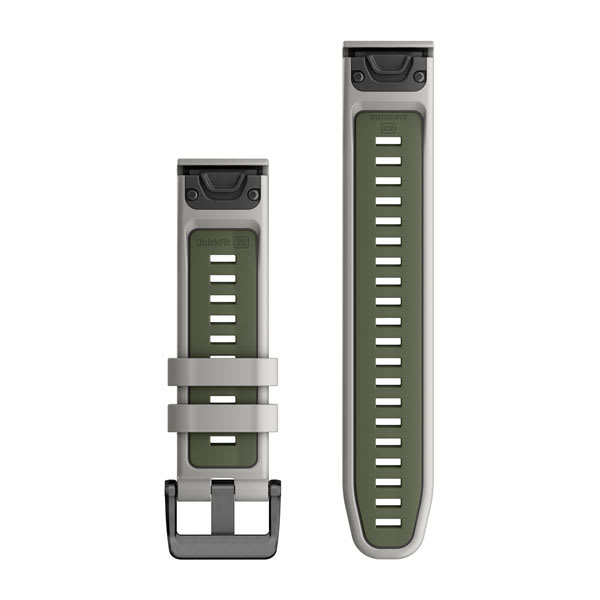 Quickfit 22 mm klockarmband Fog Gray/Moss Silikon – Garmin