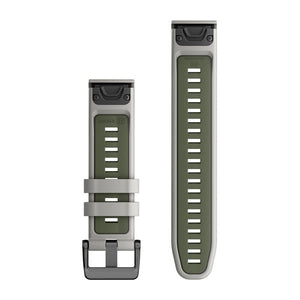 Quickfit 22 mm klockarmband Fog Gray/Moss Silikon – Garmin