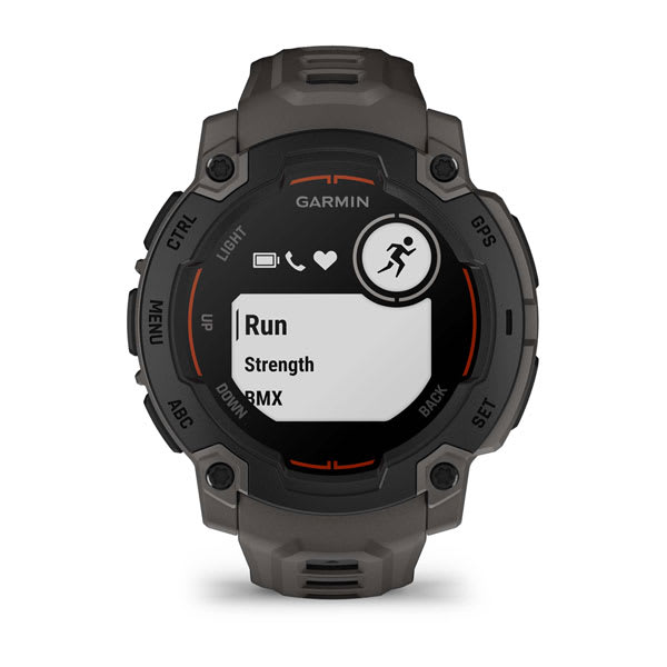 Instinct® E – 45 mm, Svart med Charcoal rem – Garmin