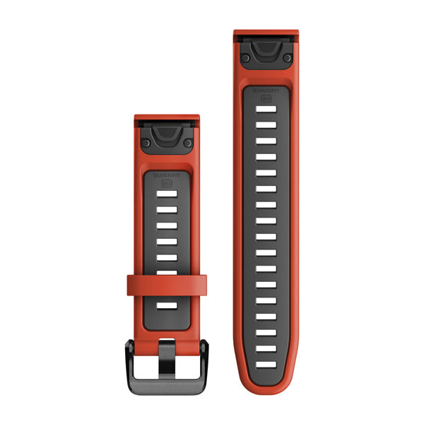 QuickFit® 20 klockarmband Flame Red/Graphite silikon – Garmin