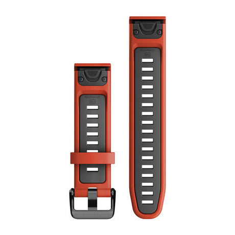 QuickFit® 20 klockarmband Flame Red/Graphite silikon – Garmin