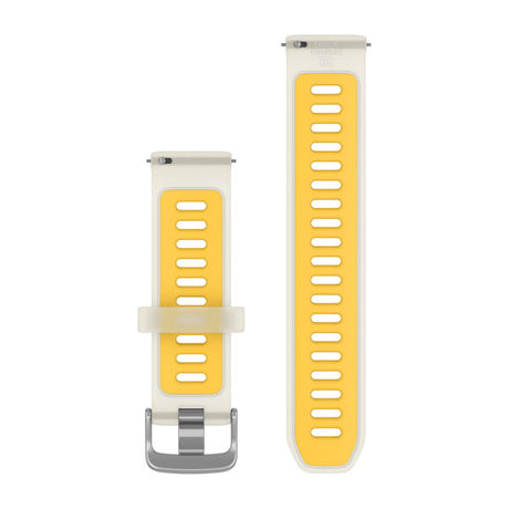 Snabbfäste-remmar (20 mm), Genomskinlig Bone/Mango med Silverhårdvara – Garmin