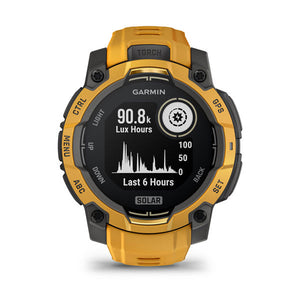 Instinct® 3 – 45 mm, Solar, Sunburst med Sunburst/Grå rem – Garmin