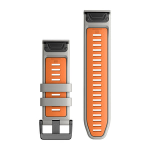 QuickFit® 26 klockarmband, Fog Gray/Ember Orange silikon – Garmin