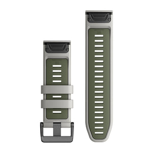 QuickFit® 26 klockarmband Fog Gray/Moss Silikon – Garmin