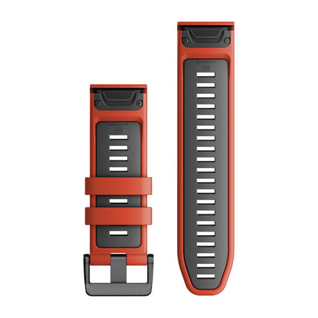 QuickFit® 26 Klockarmband Flame Red/Graphite Silikon – Garmin