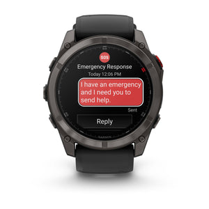 fēnix® 8 Pro – 51 mm, AMOLED, Sapphire, Carbon Grey DLC-titanium med Svart/Pebble Grey silikonarmband – Garmin