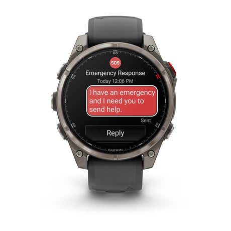 fēnix® 8 Pro – 47 mm, AMOLED, Sapphire, titan med silikonarmband i Graphite/Svart – Garmin