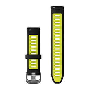 Quick Release remme (18 mm), Sort/Amp Yellow silikone, Slate hardware 2