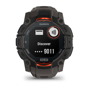 Instinct® 3 – 50 mm, Solar, Svart med Charcoal Rem – Garmin