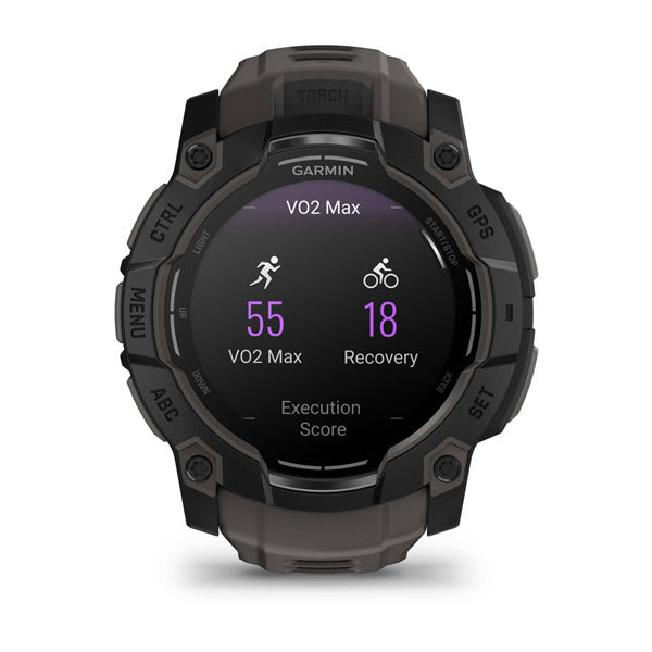 Instinct® 3 – 50 mm, AMOLED, Svart med Charcoal rem – Garmin