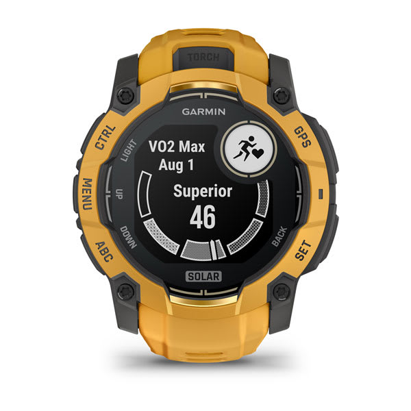 Instinct® 3 – 50 mm, Solar, Sunburst med Sunburst/Grey rem – Garmin