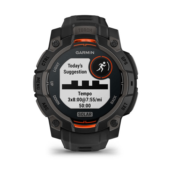 Instinct® 3 – 45 mm, Solar, Svart med Svart Rem – Garmin