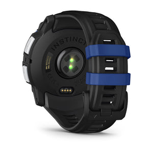 Instinct® 3 – 50 mm, Solar, Whitestone med Svart/Bolt Blue rem – Garmin
