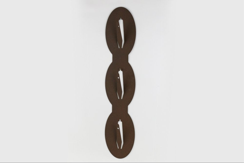 Monteringsplatta för 3 bockar vertikal oval - 3 / Corten - Torp Solution